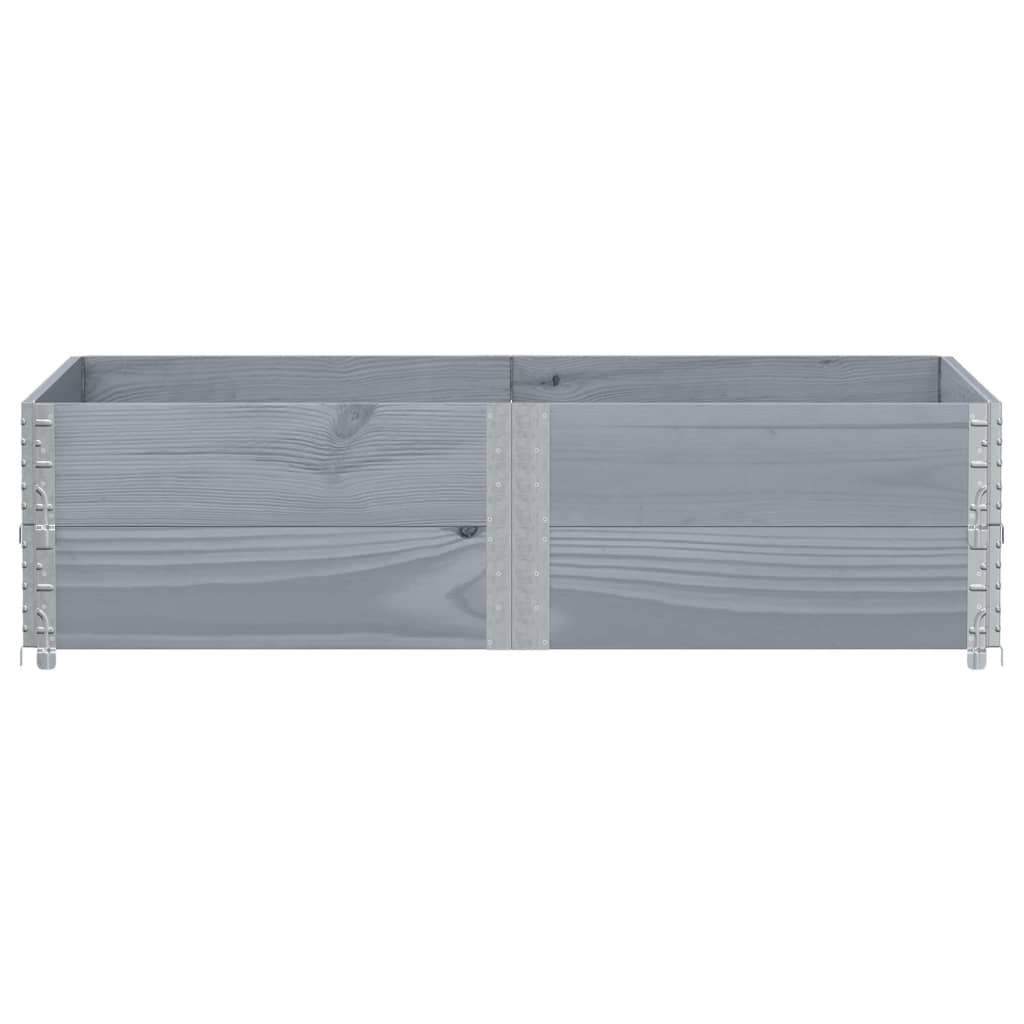Vidaxx Palettenverlängerungen 2 Stk. 150x100 cm massives Kiefernholz grau