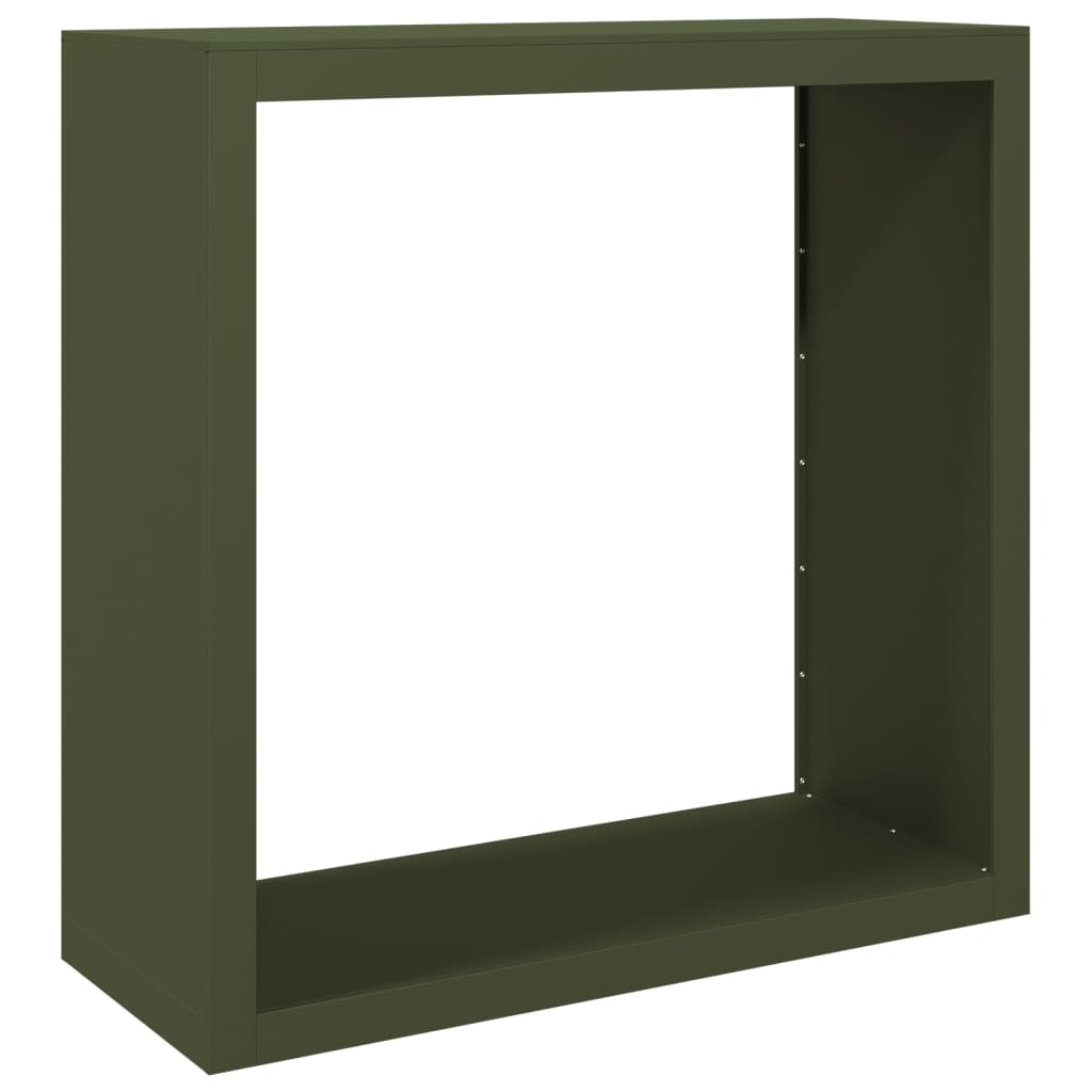 Vidaxx Brennholzregal 100x40x100 cm Stahl grün