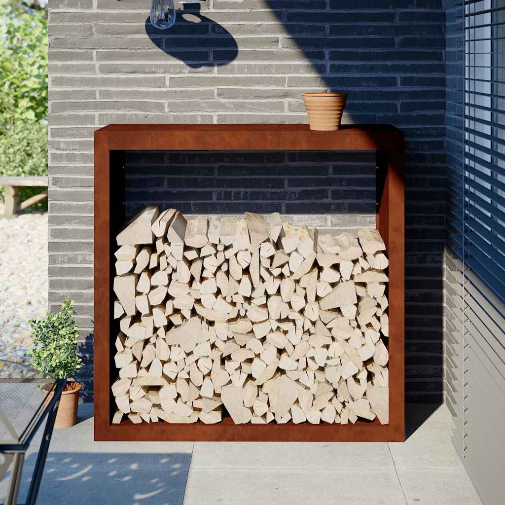 Vidaxx Kaminholzregal 100x40x100 cm wetterfester Stahl