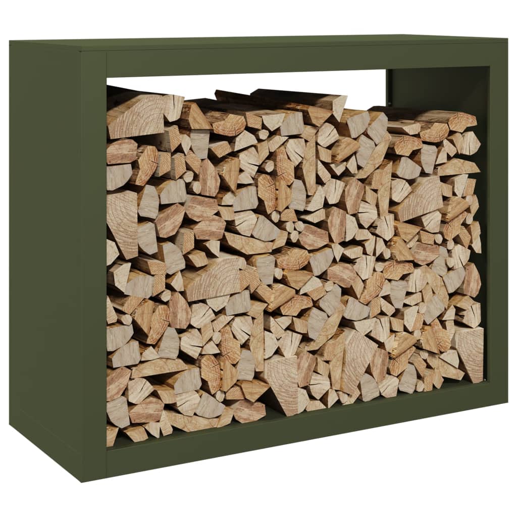 Vidaxx Brennholzregal 100x40x80 cm Stahl grün