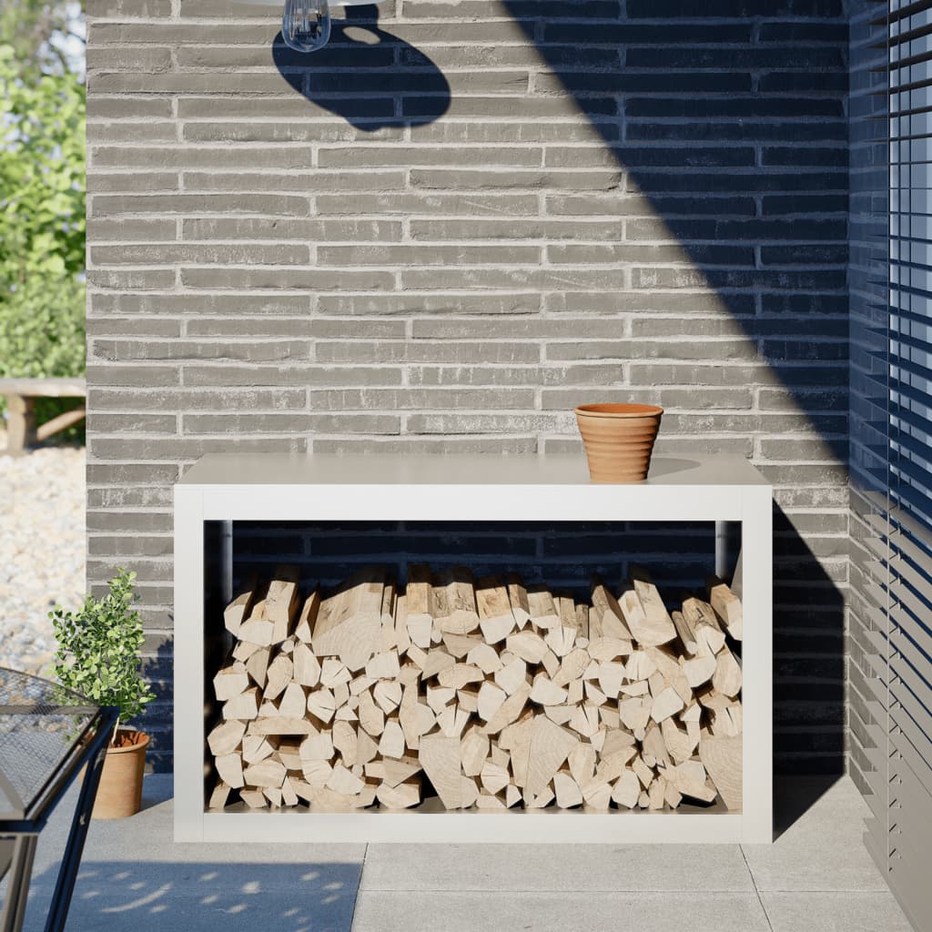 Vidaxx Kaminholzregal 100x40x60 cm Stahl weiß