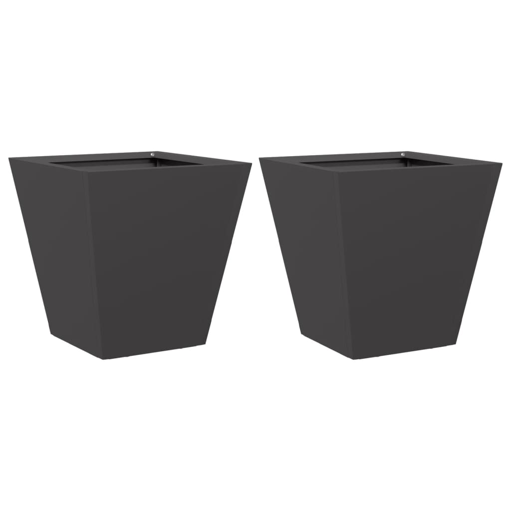 Vidaxx Pflanzgefäße 2 Stk. 30x30x30 cm Stahl schwarz