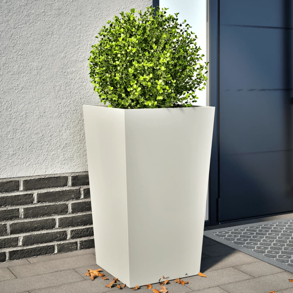 Vidaxx Pflanzgefäße 2 Stück 45x45x75 cm Stahl weiß