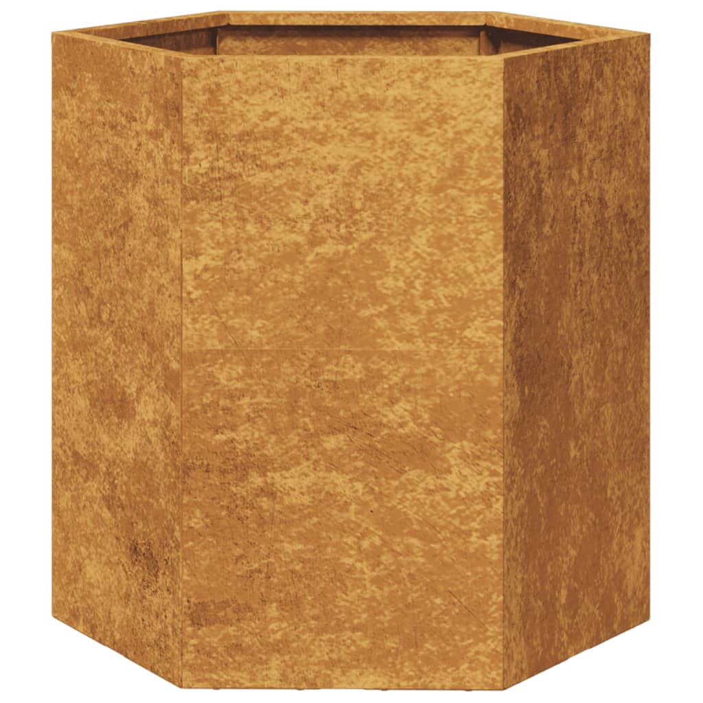VidaXL Pflanzgefäß sechseckig 46x40x45 cm Cortenstahl