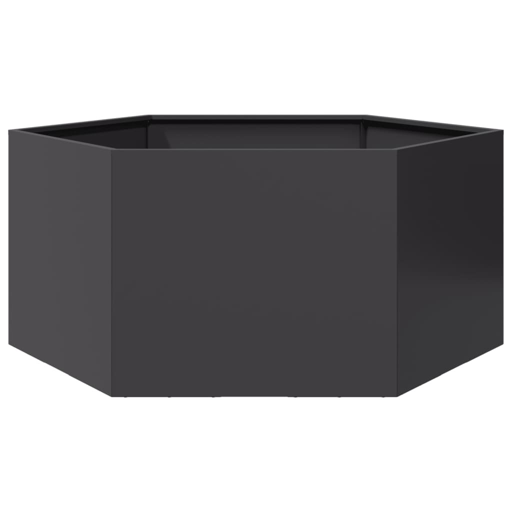 Vidaxx Pflanzgefäß Sechseck 104x90x45 cm Stahl schwarz