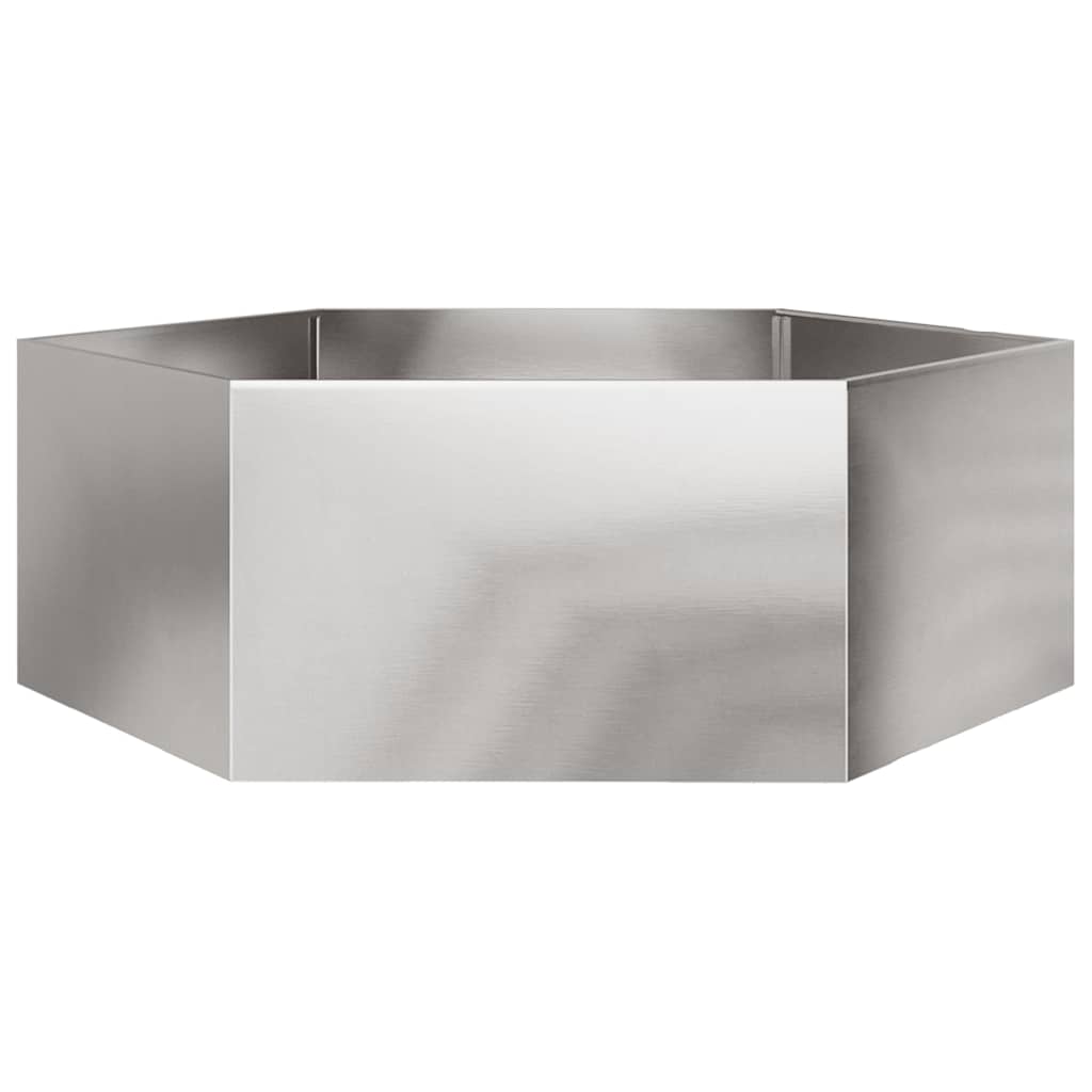 Vidaxx Pflanzgefäß Sechseck 138x120x45 cm Edelstahl