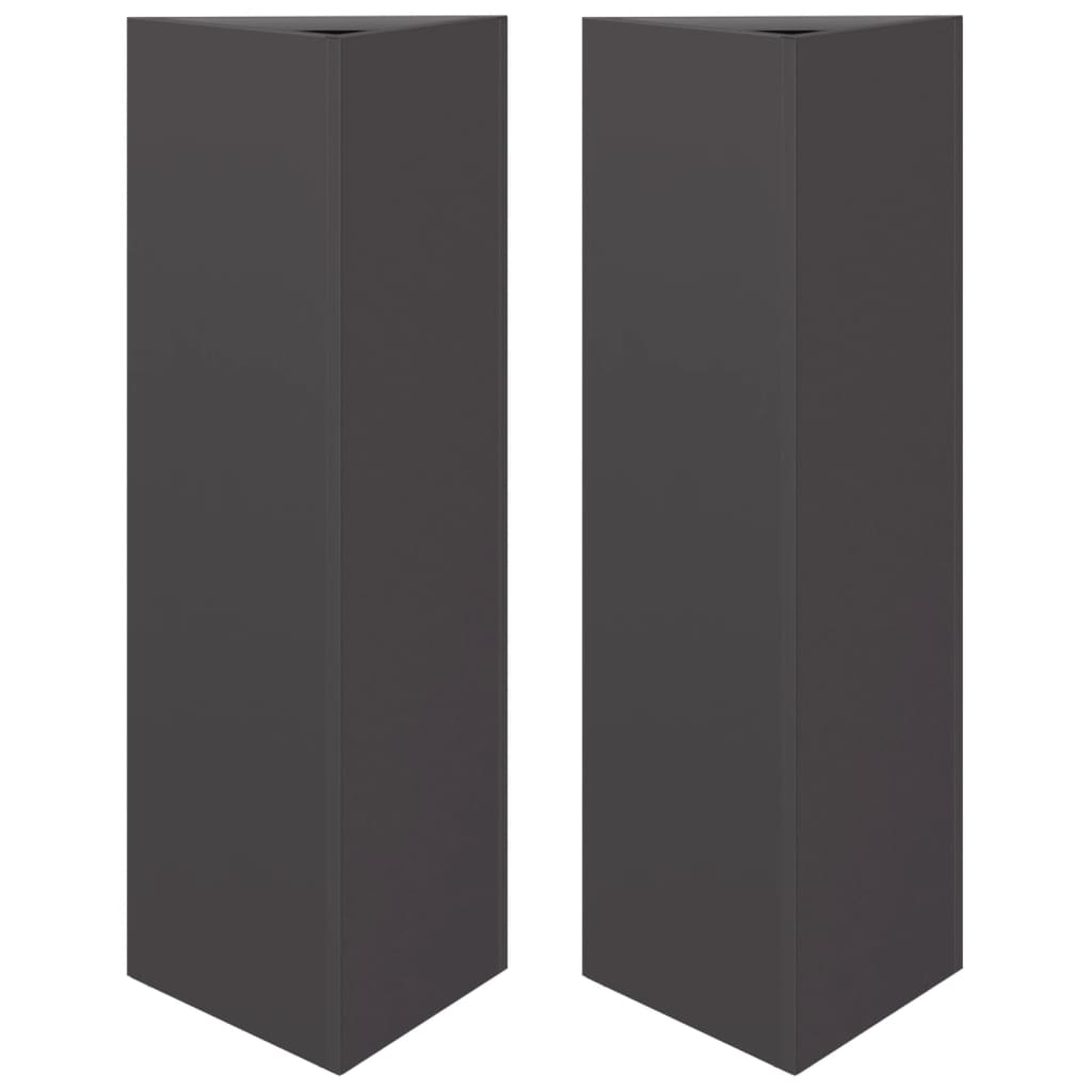 Vidaxx Pflanzgefäße 2 Stk. Dreieck 30x26x75 cm Stahl schwarz