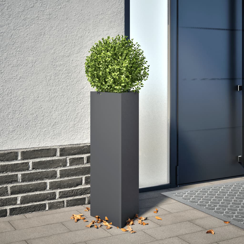 Vidaxx Pflanzgefäß Dreieck 30x26x75 cm Stahl Anthrazit