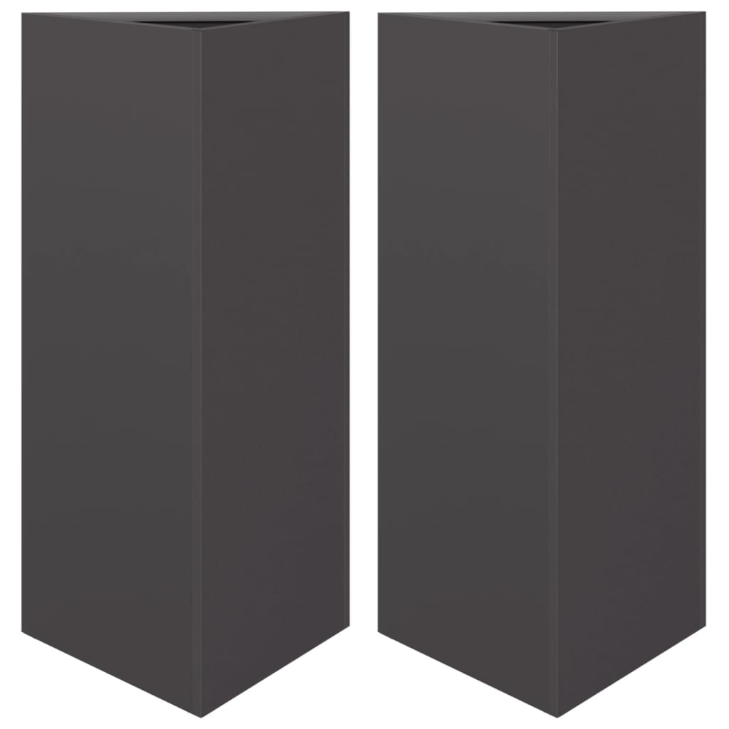 Vidaxx Pflanzgefäße 2 Stk. Dreieck 40x34,5x70 cm Stahl schwarz