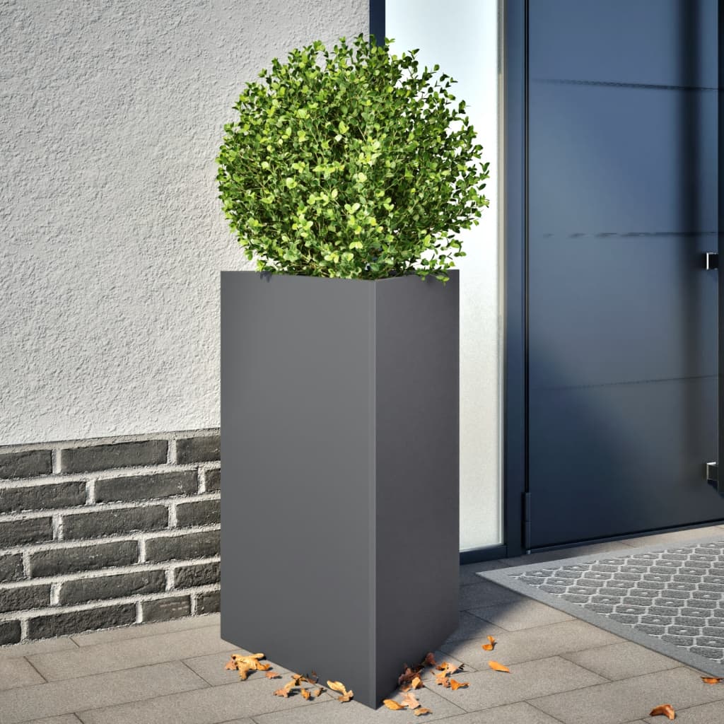 Vidaxx Pflanzgefäß Dreieck 50x43x75 cm Stahl Anthrazit