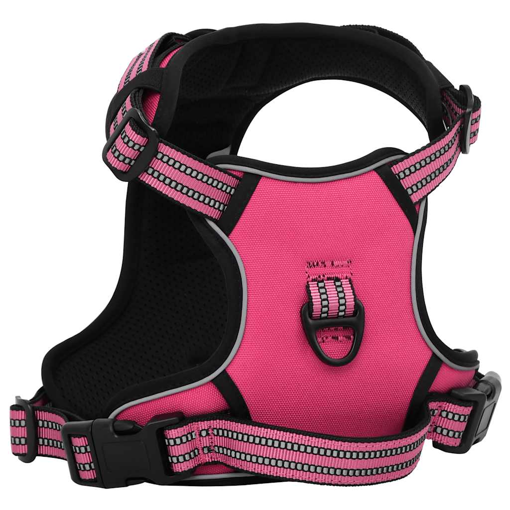 Vidaxl Hundegeschirr mit reflektierenden Streifen, verstellbar, L, Rosa