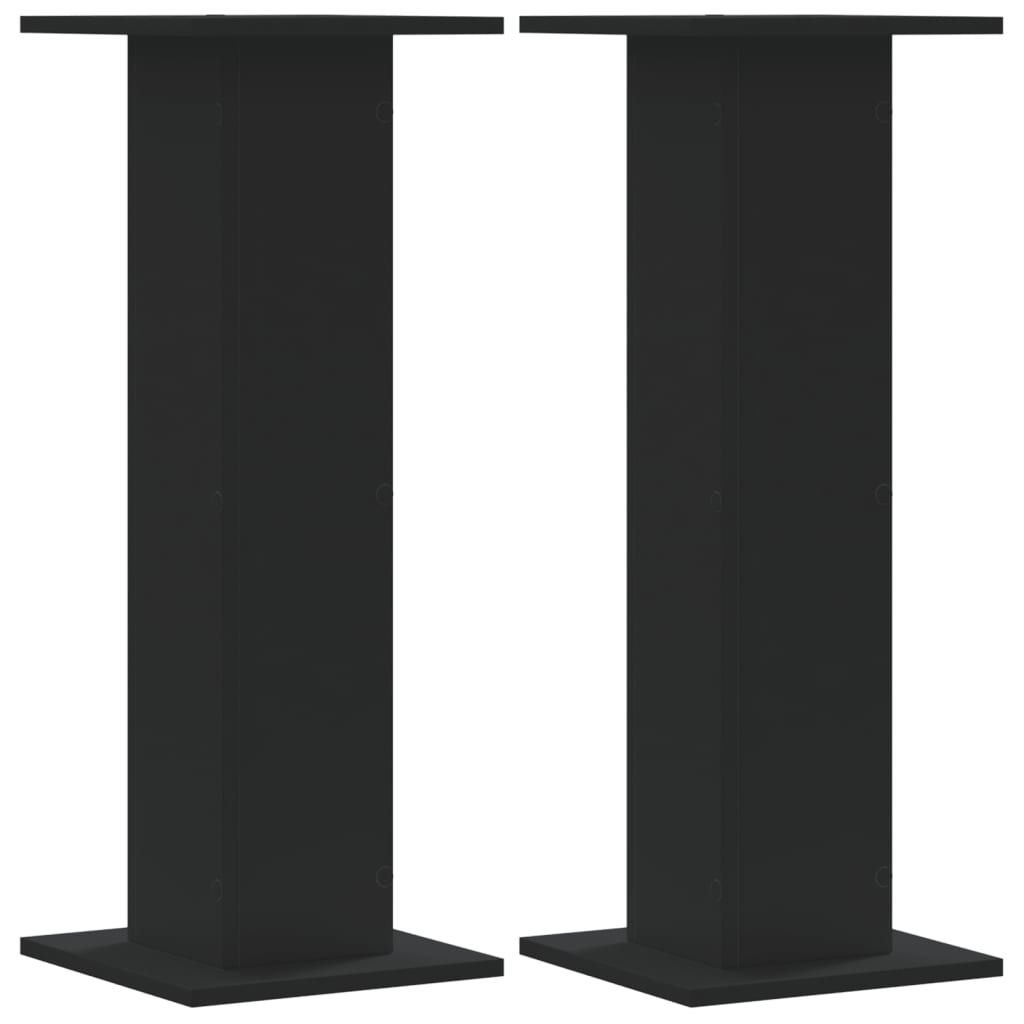VidaXL Lautsprecherständer 2 Stück 30x30x80 cm verarbeitetes Holz schwarz