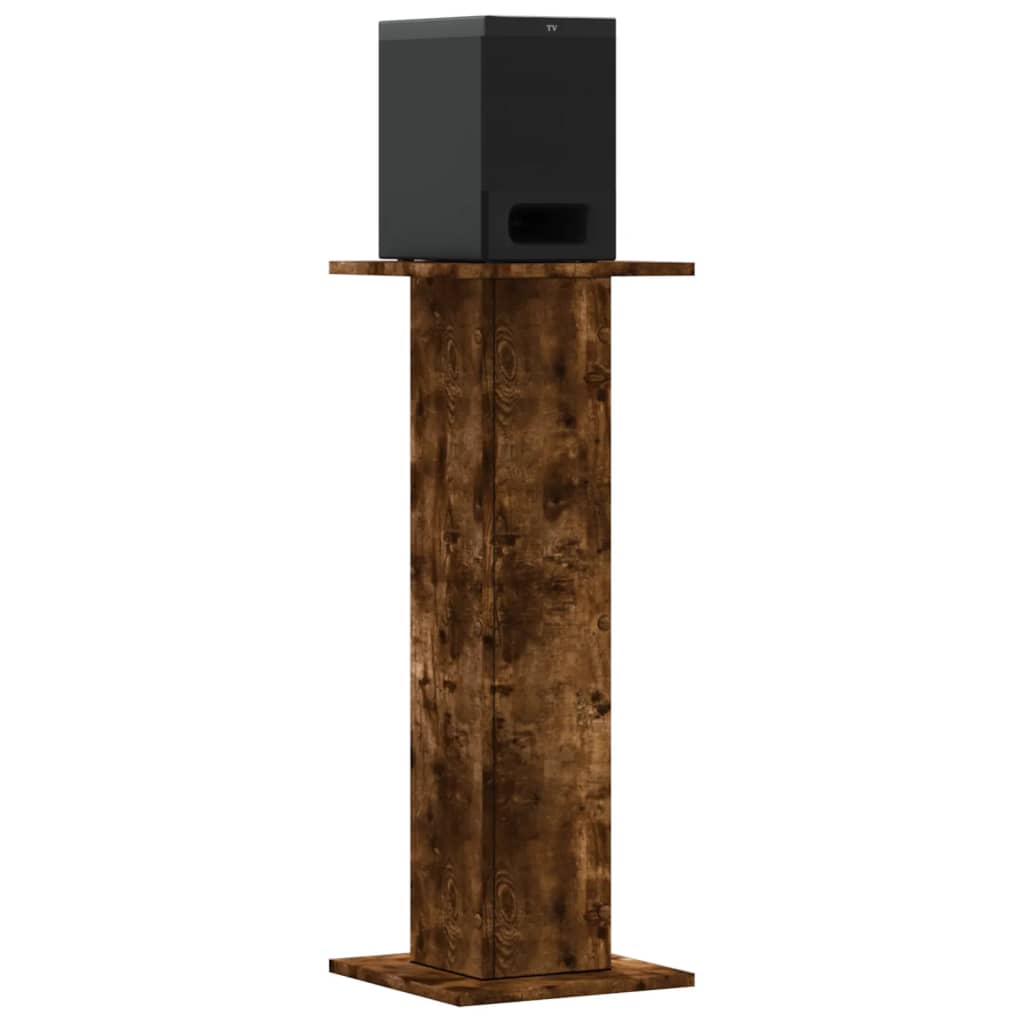VidaXL Lautsprecherständer 2 Stück 30x30x80 cm verarbeitetes Holz geräucherte Eiche