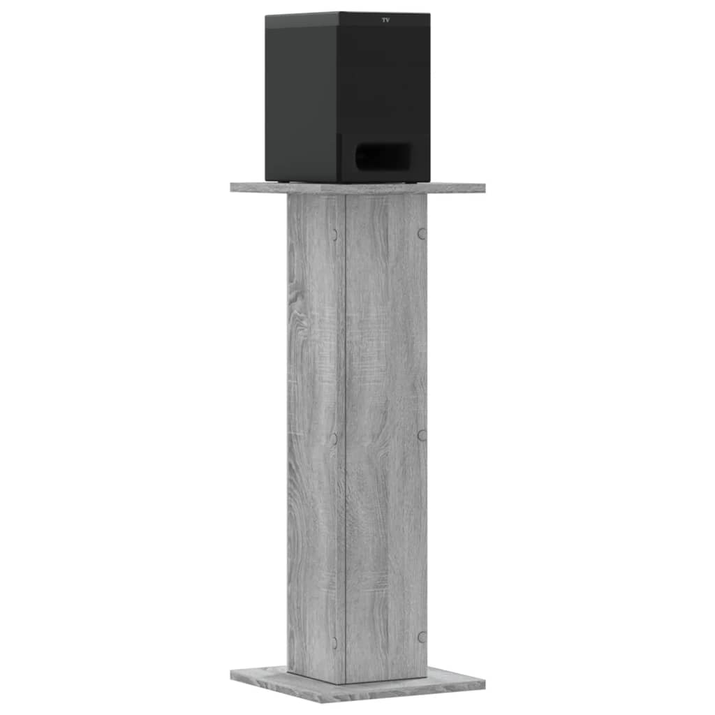 VidaXL Lautsprecherständer 2 Stk. 30x30x80 cm verarbeitetes Holz, graues Sonoma