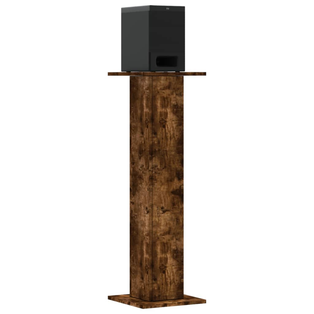 VidaXL Lautsprecherständer 2 Stück 30x30x95 cm verarbeitetes Holz geräucherte Eiche