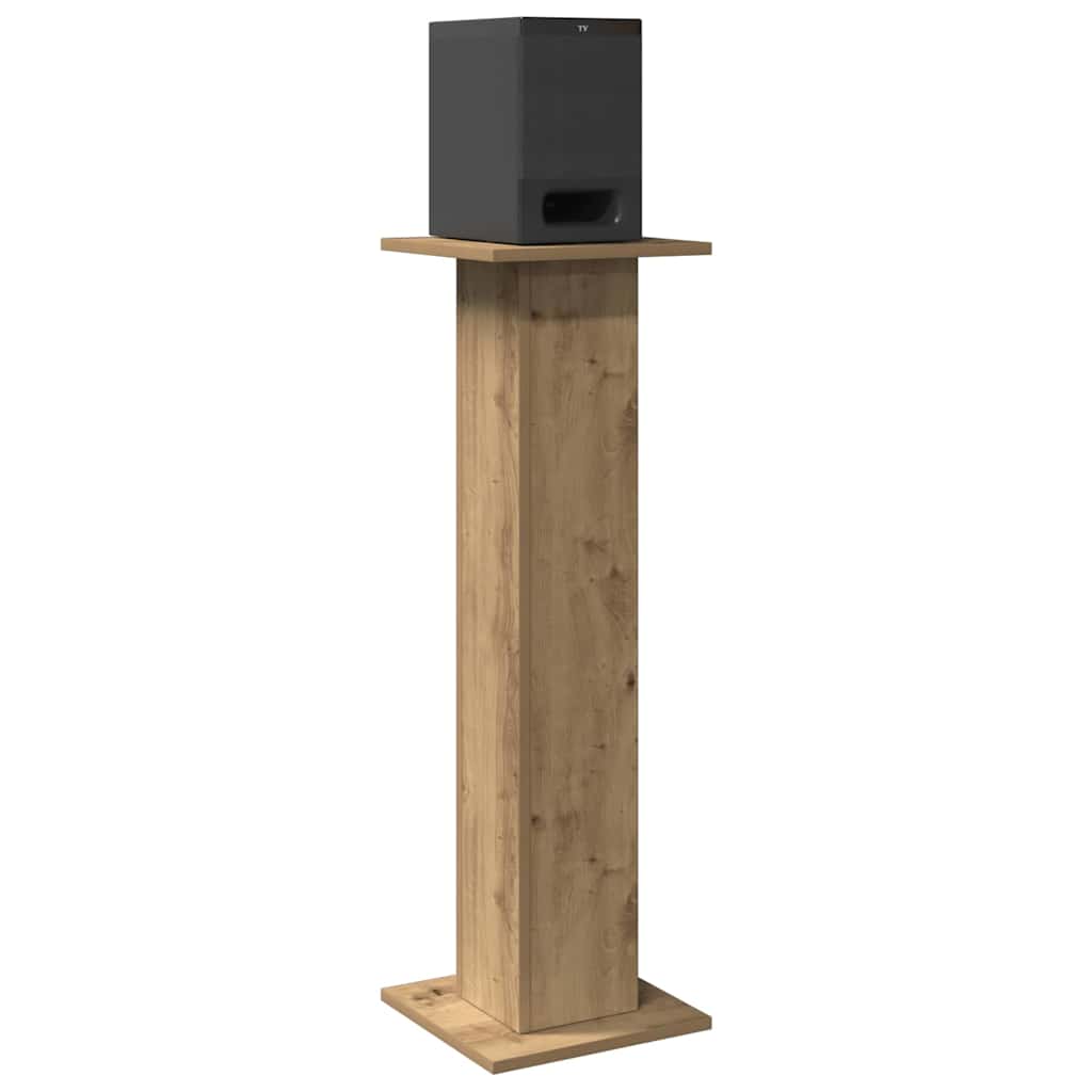 VidaXL Lautsprecherständer 2 Stück 30x30x95 cm Holz, handwerklich eichenfarben