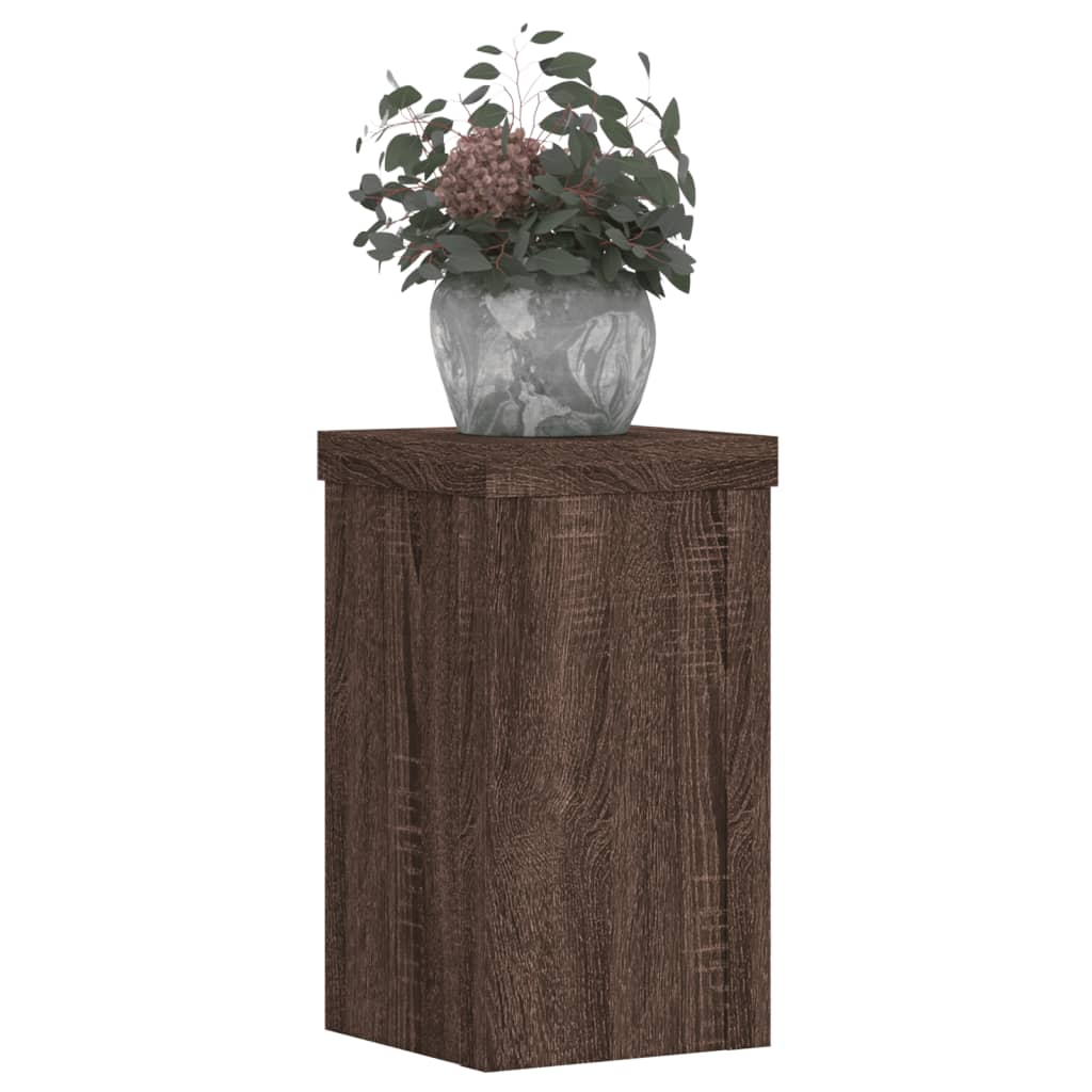 Vidaxx Pflanzenständer 2 Stück 10x10x18 cm verarbeitetes Holz braune Eiche