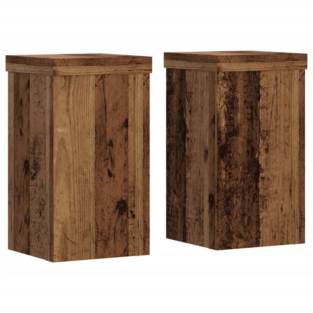 VidaXL Pflanzenständer 2 Stück 10x10x18 cm behandeltes Holz, altholzfarben