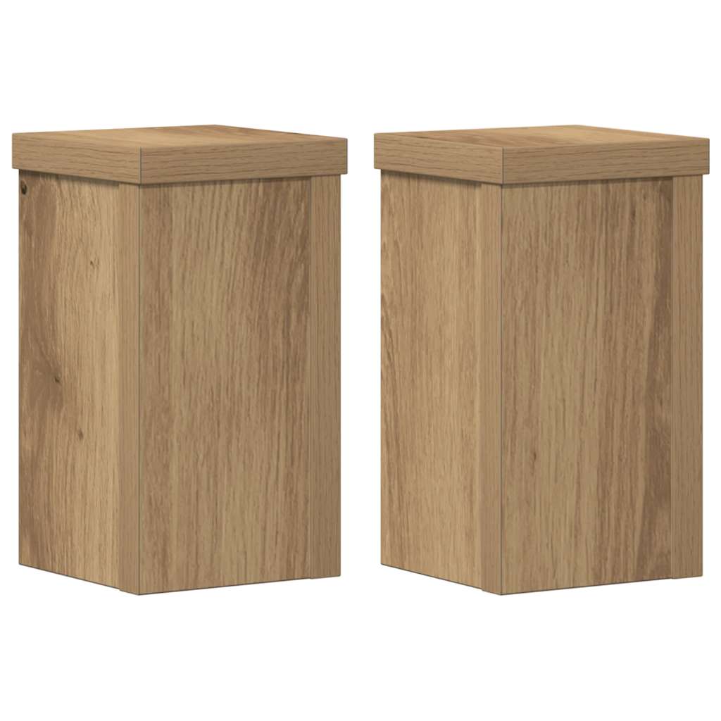 Vidaxx Pflanzenständer 2 Stück 10x10x18 cm Holz handgefertigte Eiche