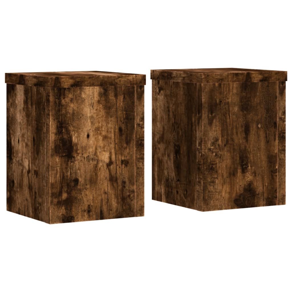 Vidaxx Pflanzenständer 2 Stück 15x15x20 cm verarbeitetes Holz geräucherte Eiche