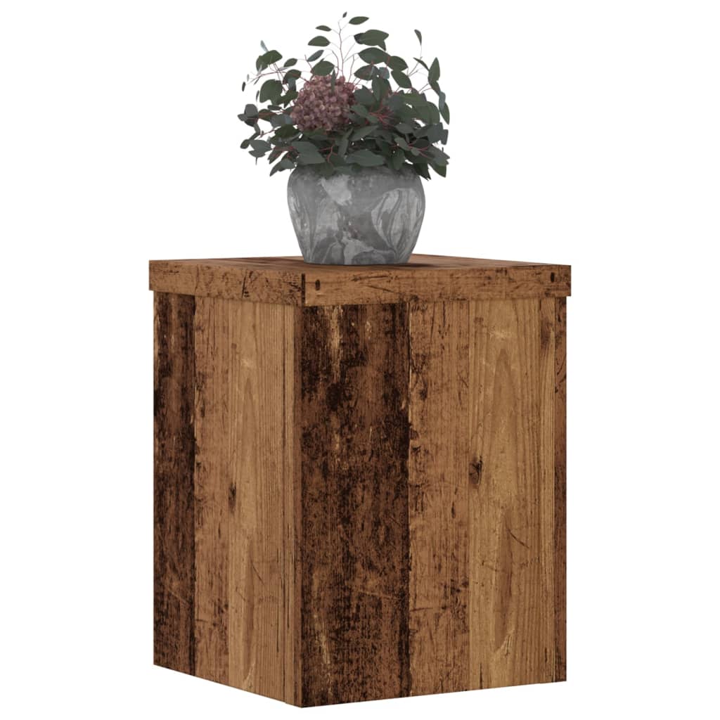 VidaXL Pflanzenständer 2 Stück 15x15x20 cm behandeltes Holz, altholzfarben