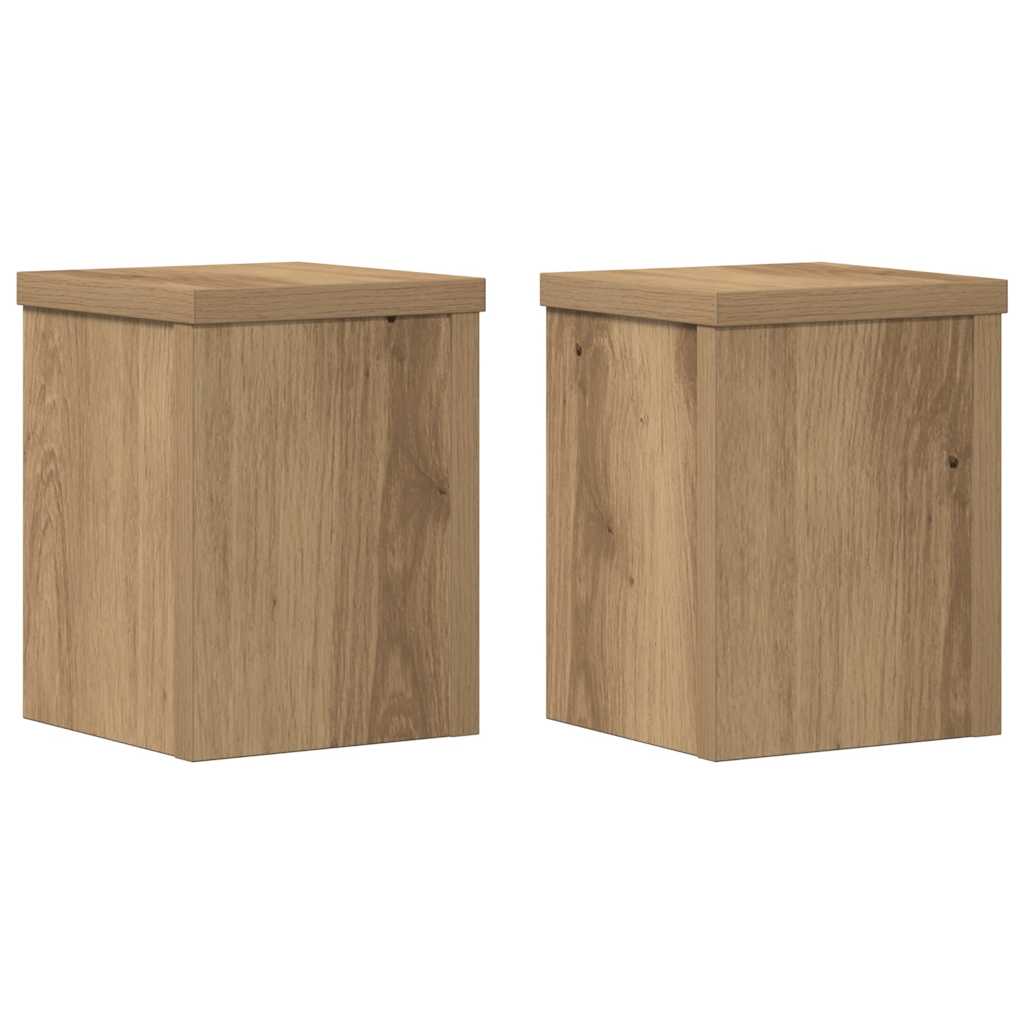 VidaXL Pflanzenständer 2 Stück 15x15x20 cm Holz handwerkliche Eiche