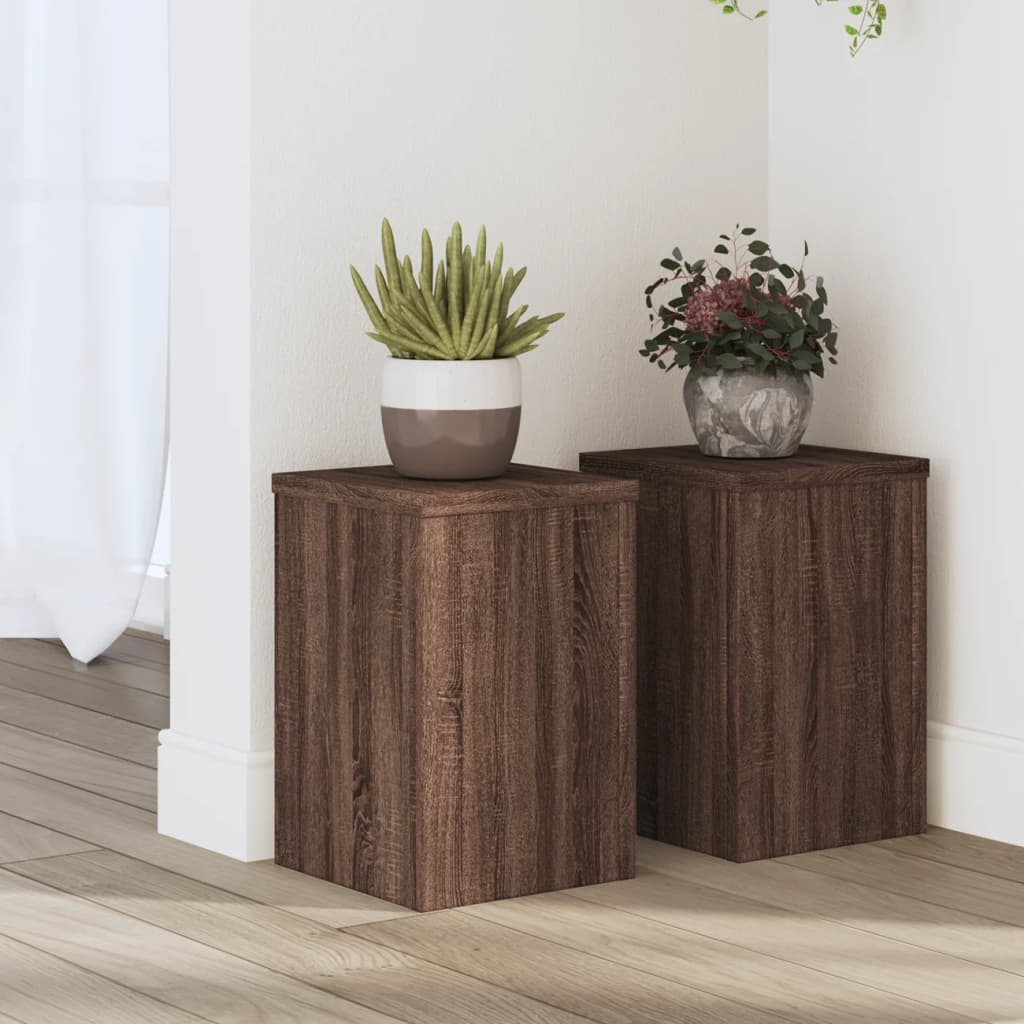 Vidaxx Pflanzenständer 2 Stück 20x20x30 cm Holzwerkstoff braune Eiche
