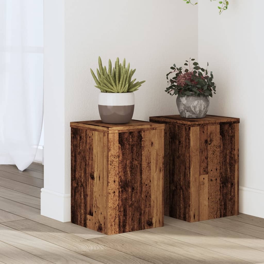 Vidaxx Pflanzenständer 2 Stück 20x20x30 cm behandeltes Holz, altholzfarben