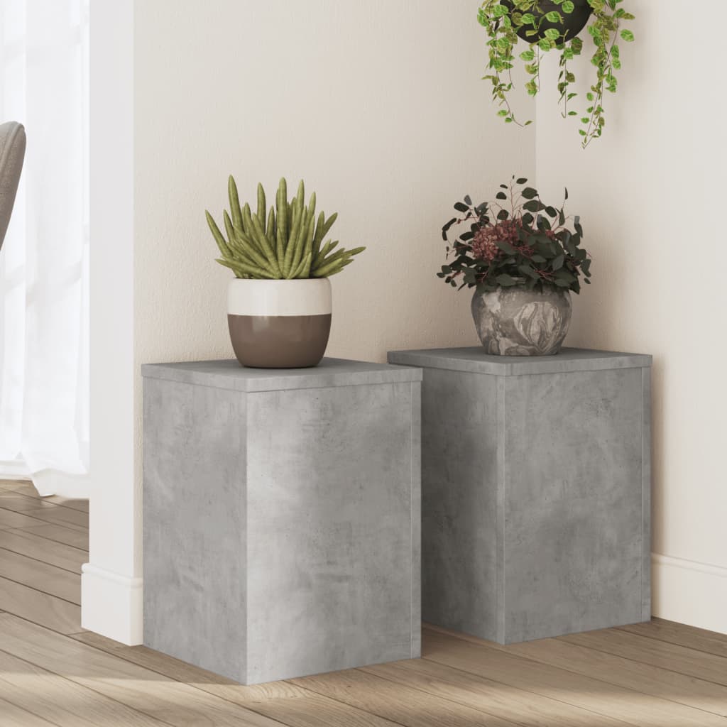 Vidaxx Pflanzenständer 2 Stück 25x25x35 cm Holzwerkstoff Betongrau