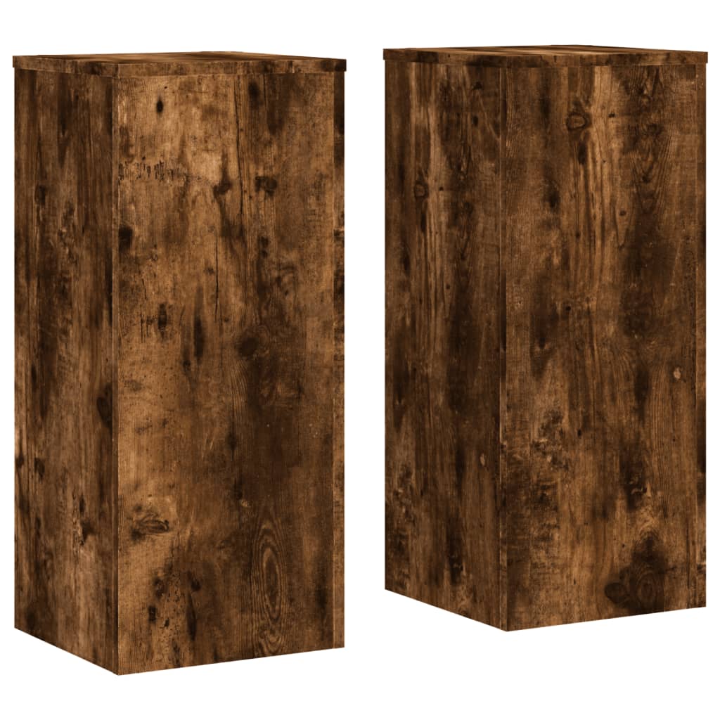 Vidaxx Pflanzenständer 2 Stück 30x30x70 cm verarbeitetes Holz geräucherte Eiche