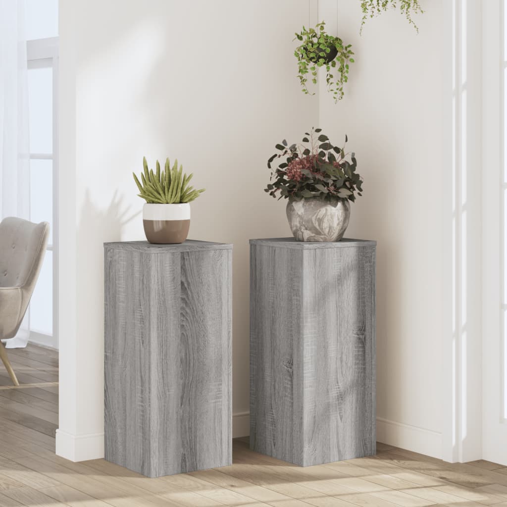 Vidaxx Pflanzenständer 2 Stück 30x30x70 cm Holzwerkstoff Sonoma grau