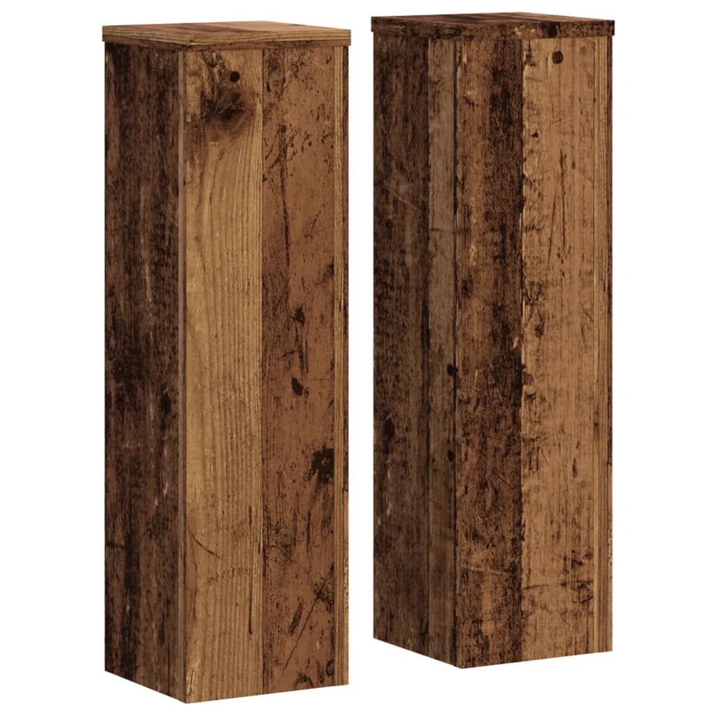 VidaXL Pflanzenständer 2 Stück 17x17x60 cm behandeltes Holz, altholzfarben