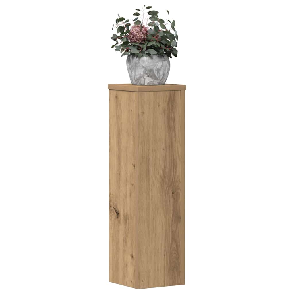 Vidaxxl Pflanzenständer 2 Stück 17x17x60 cm Holz handwerklich eichenfarben gefärbt