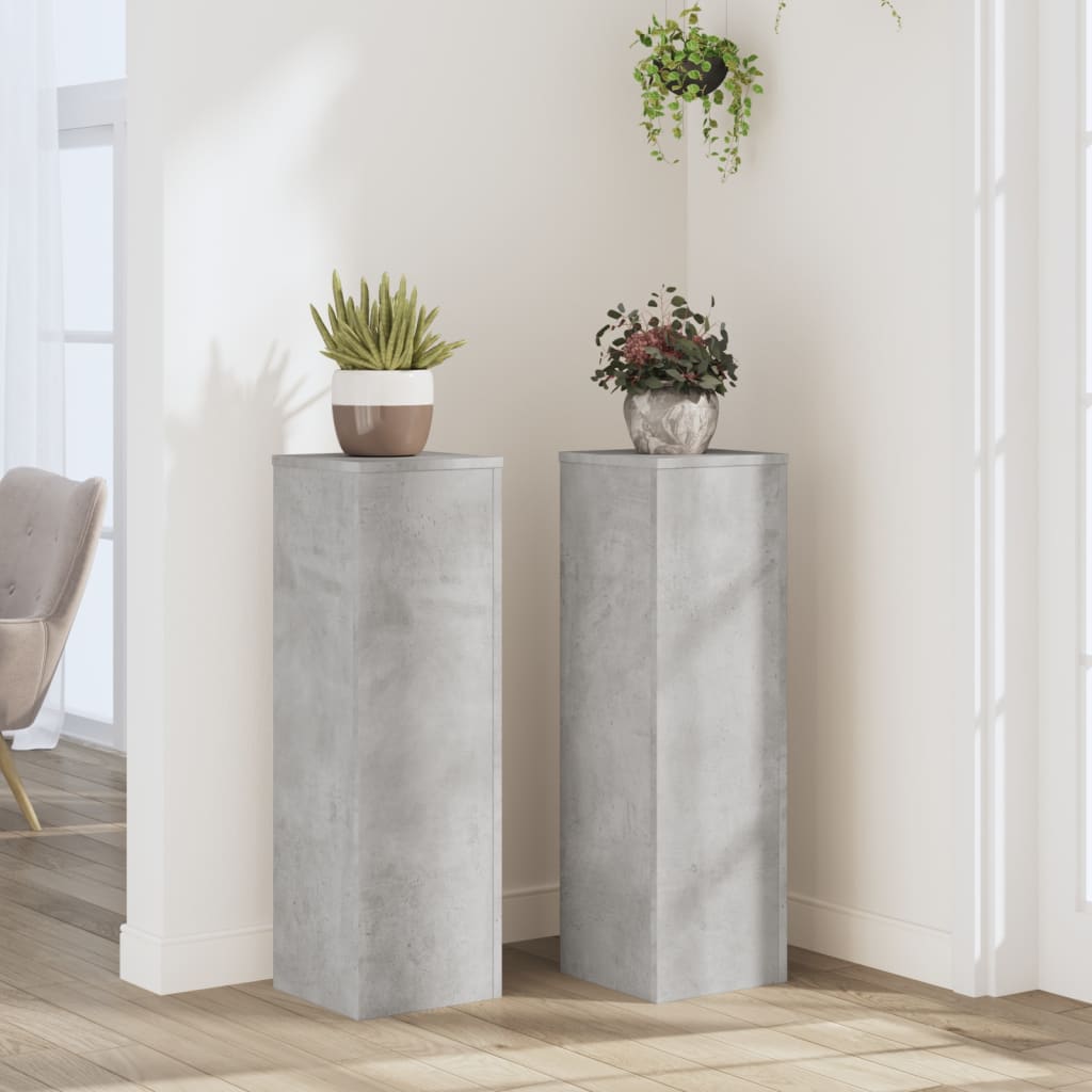 Vidaxx Pflanzenständer 2 Stück 25x25x80 cm Holzwerkstoff Betongrau