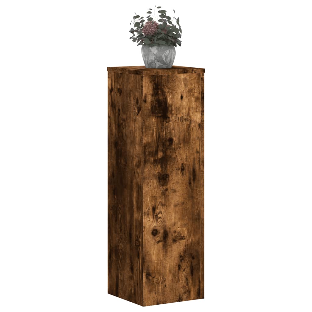 Vidaxx Pflanzenständer 2 Stück 25x25x80 cm verarbeitetes Holz geräucherte Eiche