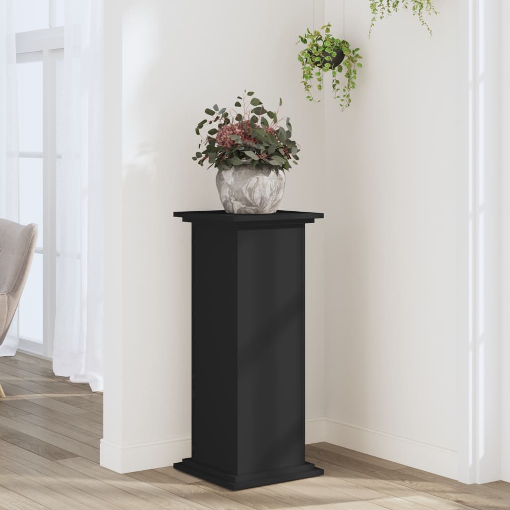 VidaXL Pflanzenständer 33x33x80 cm verarbeitetes Holz schwarz