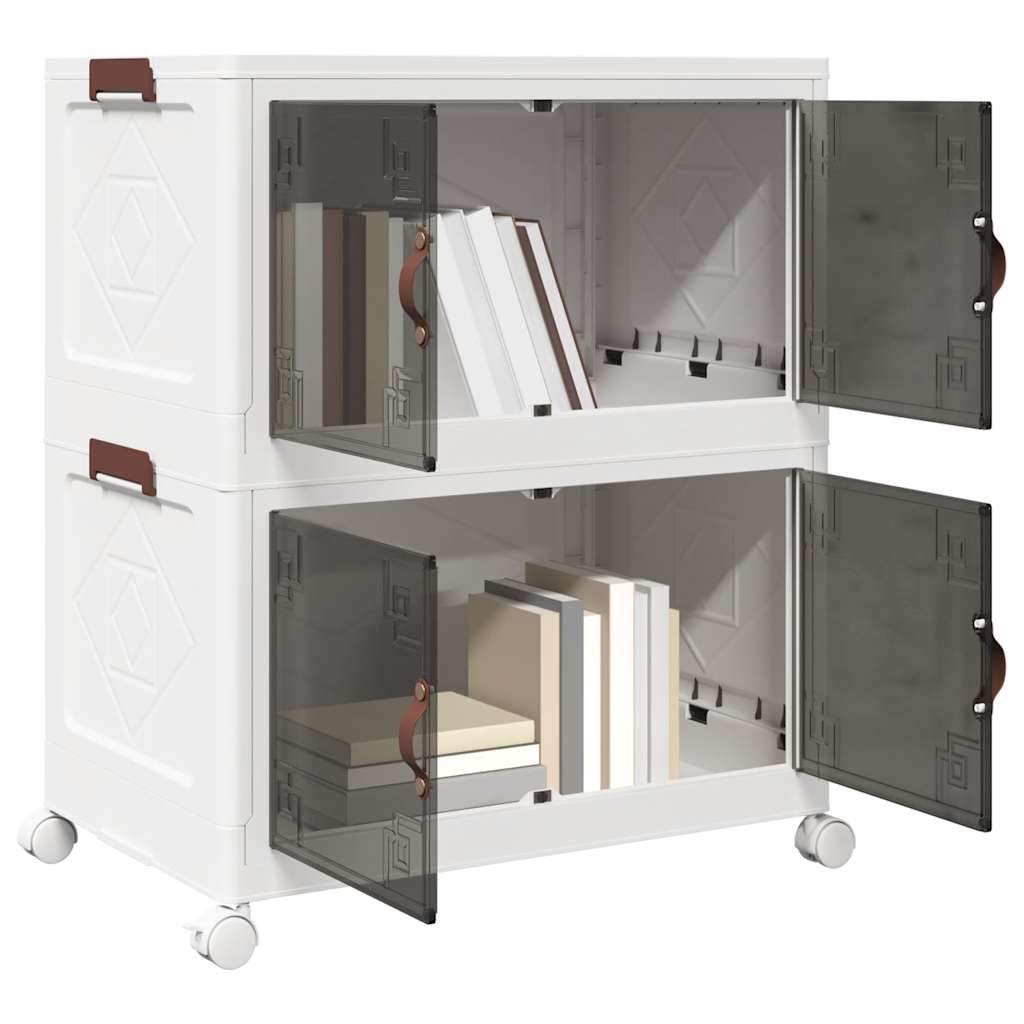Vidaxx Aufbewahrungsbox stapelbar mit Rollen 2-lagig 75 l 64x40x76 cm