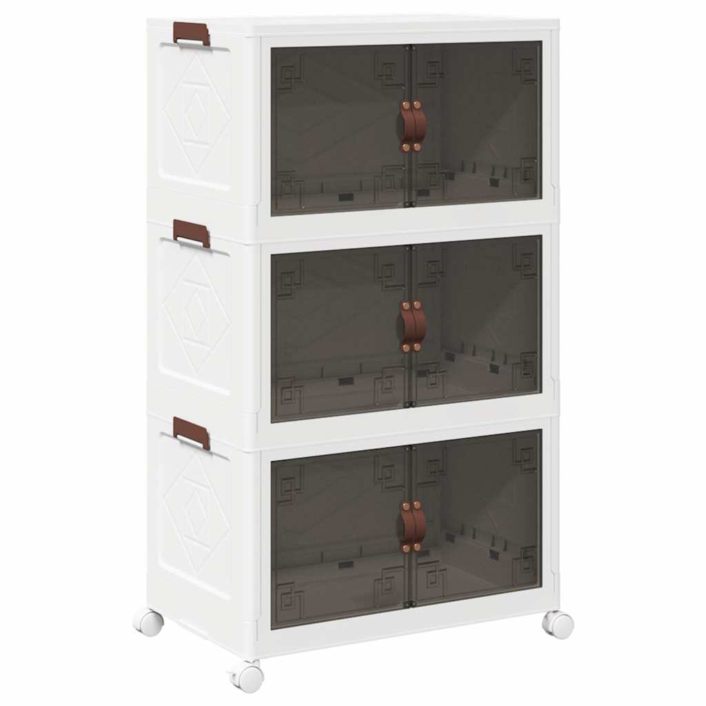 Vidaxx Aufbewahrungsbox stapelbar mit Rollen 3-lagig 75 l 64x39,5x110,5 cm