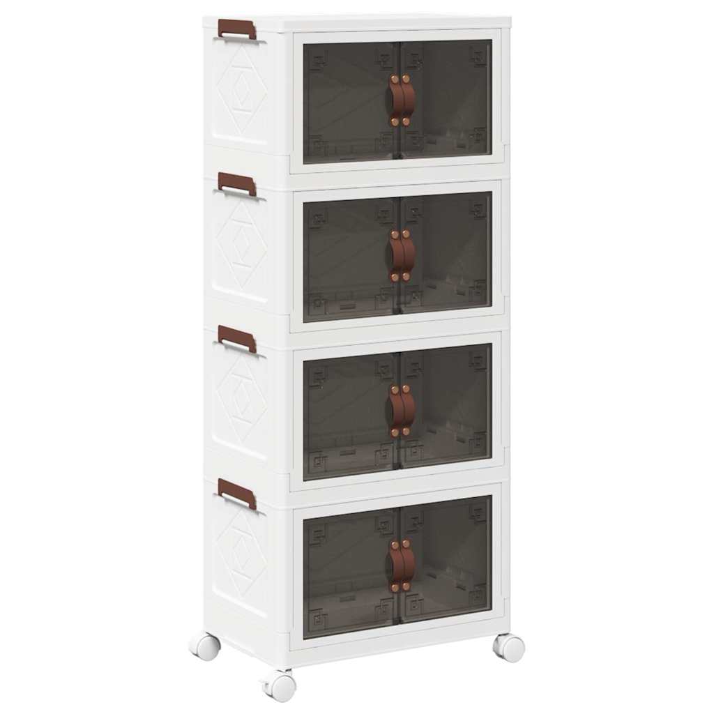 Vidaxx Aufbewahrungsbox stapelbar mit Rollen 4-lagig 28 l 48x29,5x112,5 cm