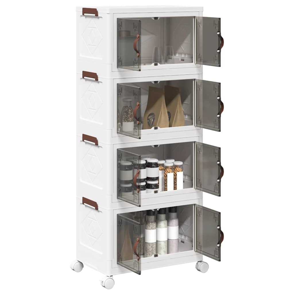 Vidaxx Aufbewahrungsbox stapelbar mit Rollen 4-lagig 28 l 48x29,5x112,5 cm