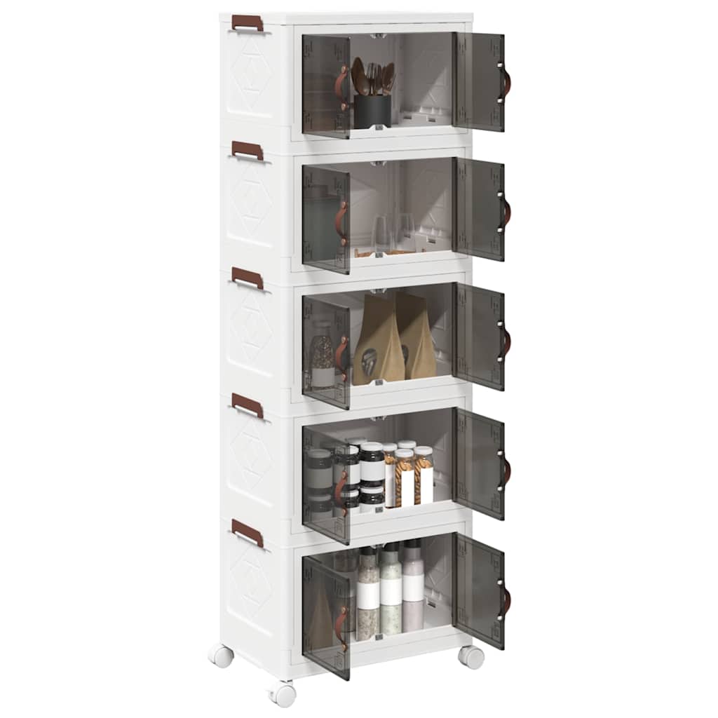 Vidaxx Aufbewahrungsbox stapelbar mit Rollen 5-lagig 28 l 48,5x29,5x139 cm