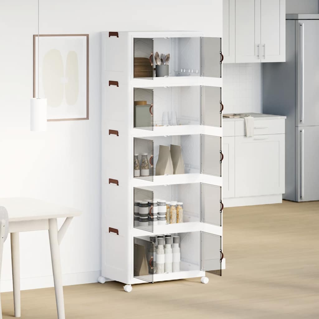 Vidaxx Aufbewahrungsbox stapelbar mit Rollen 5-lagig 75 l 64x40x179 cm