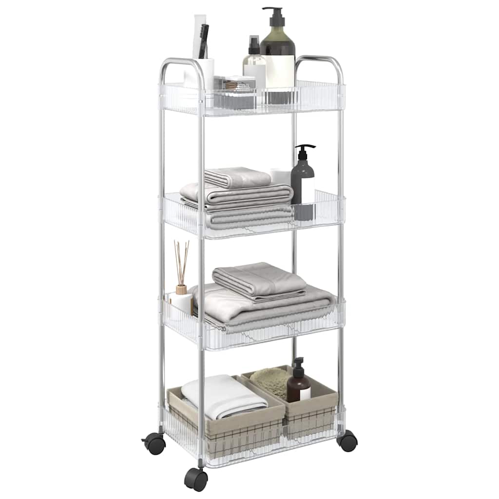 Vidaxx Aufbewahrungswagen 4-lagig 37x28x95 cm Acryl transparent