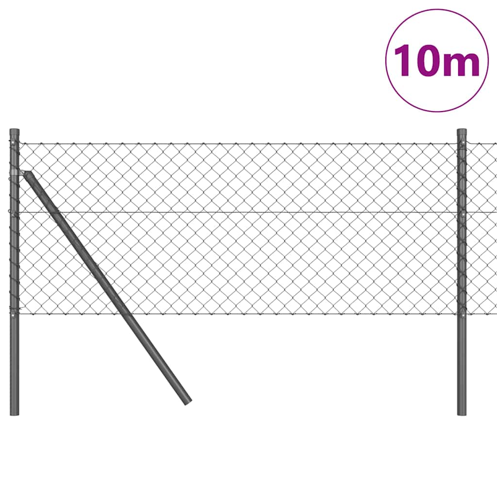 Vidaxl Zaunpfahl grau 10 x 0,4 m (40 x 40 mm Maschenweite)