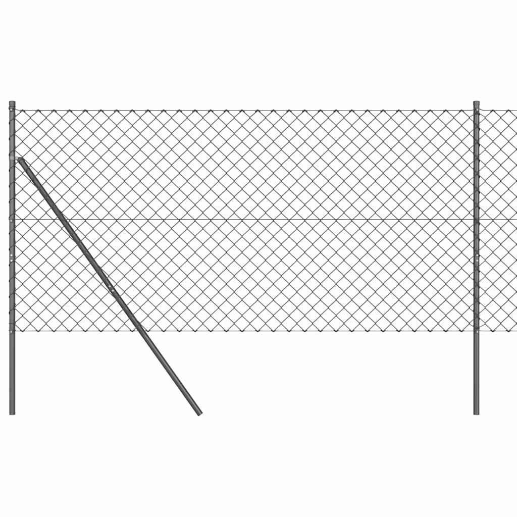 Vidaxl Zaunpfosten grau 10 x 1 m (60 x 60 mm Maschenweite) Stahl und PVC
