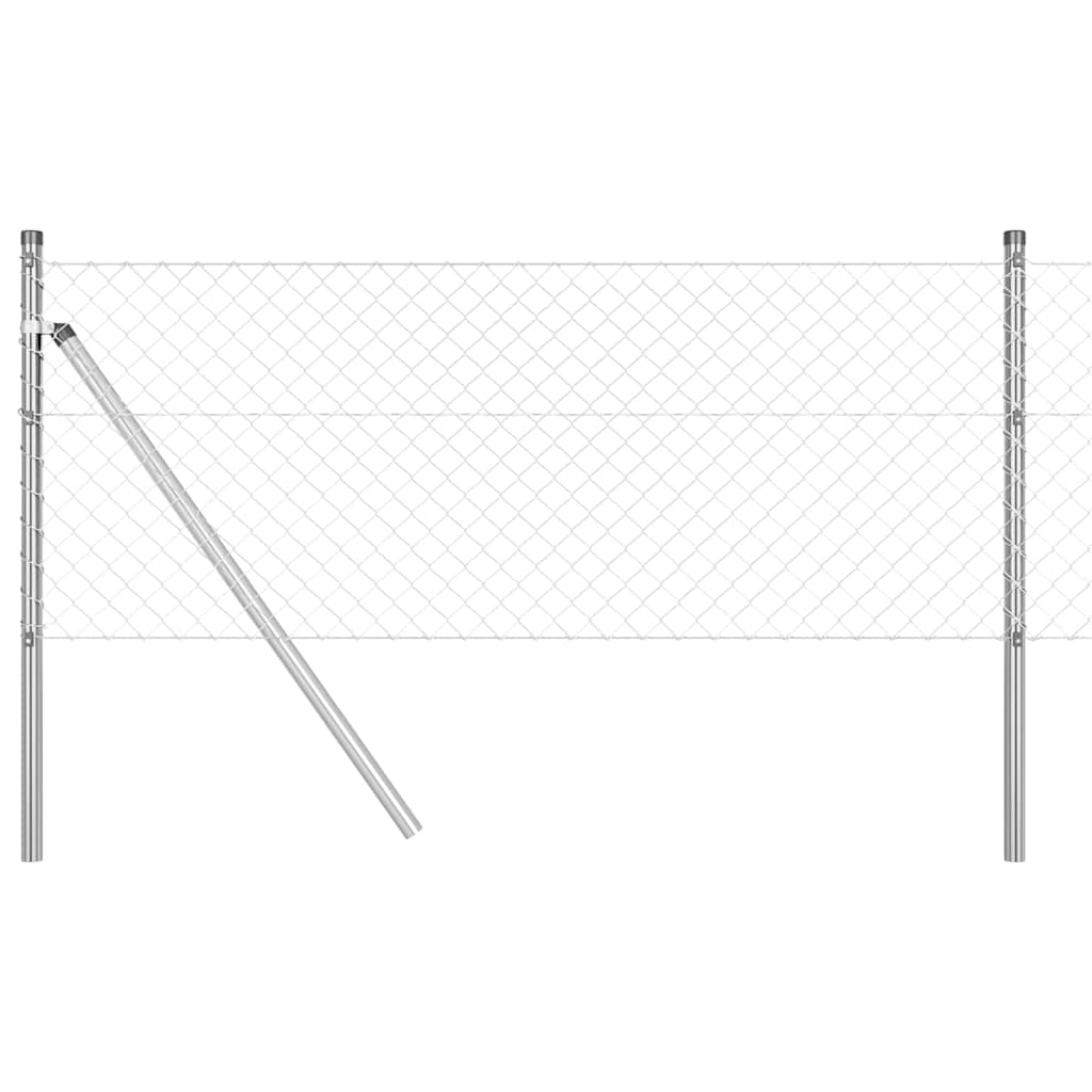 Vidaxl Zaunpfahl Silber 10 x 0,6 m (40 x 40 mm Maschenweite) Stahl