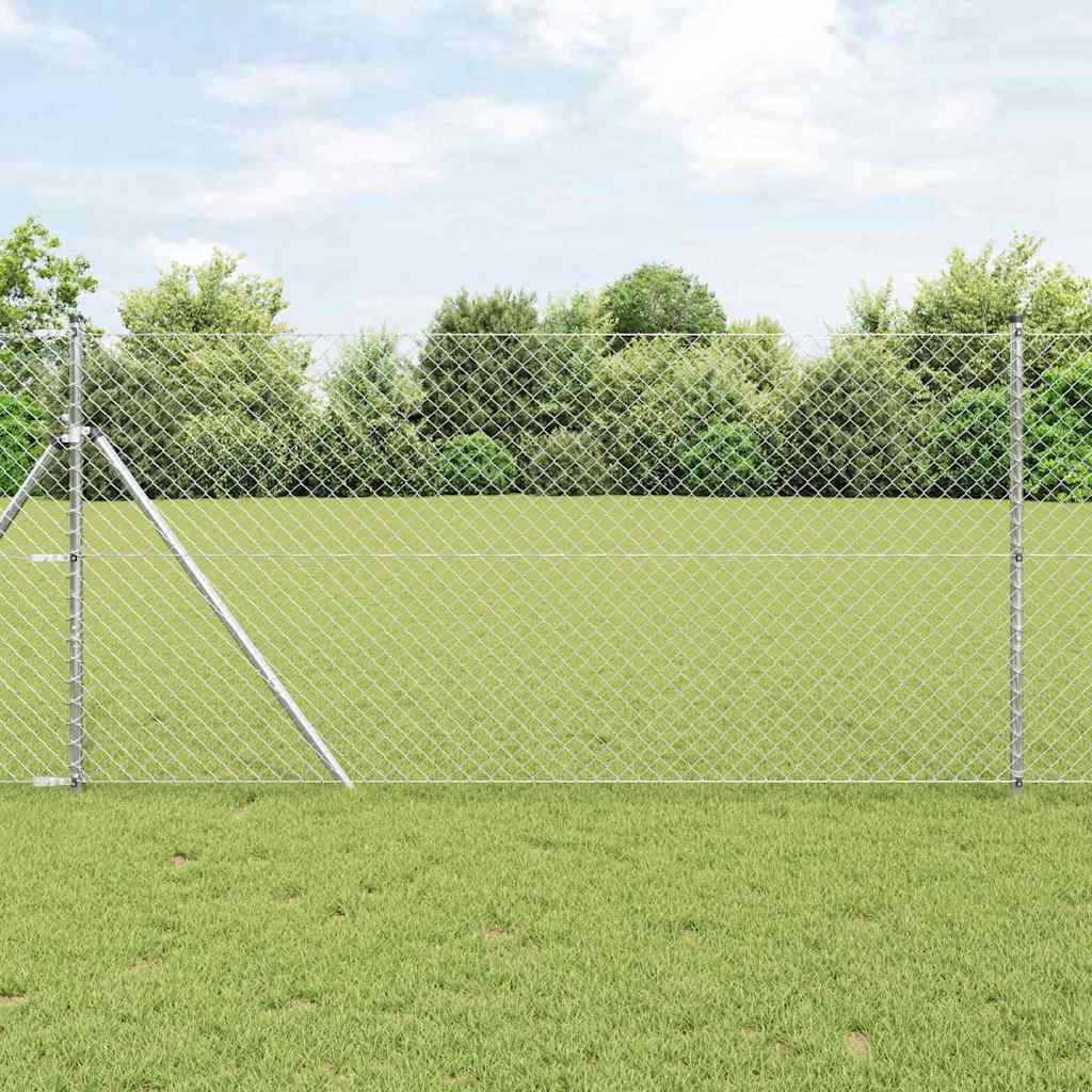 Vidaxl Zaunpfahl Silber 10 x 1 m (40 x 40 mm Maschenweite) Stahl