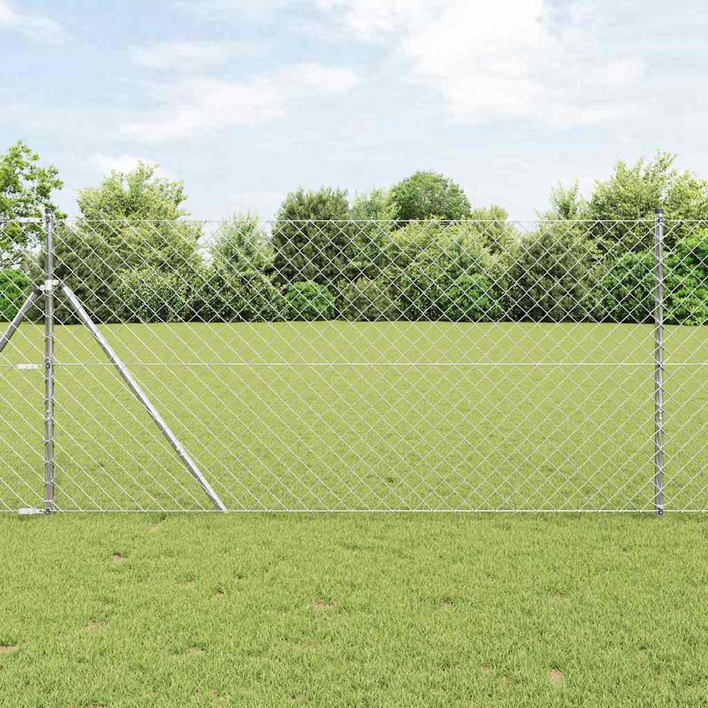 Vidaxl Zaunpfahl Silber 10 x 1,2 m (60 x 60 mm Maschenweite) Stahl