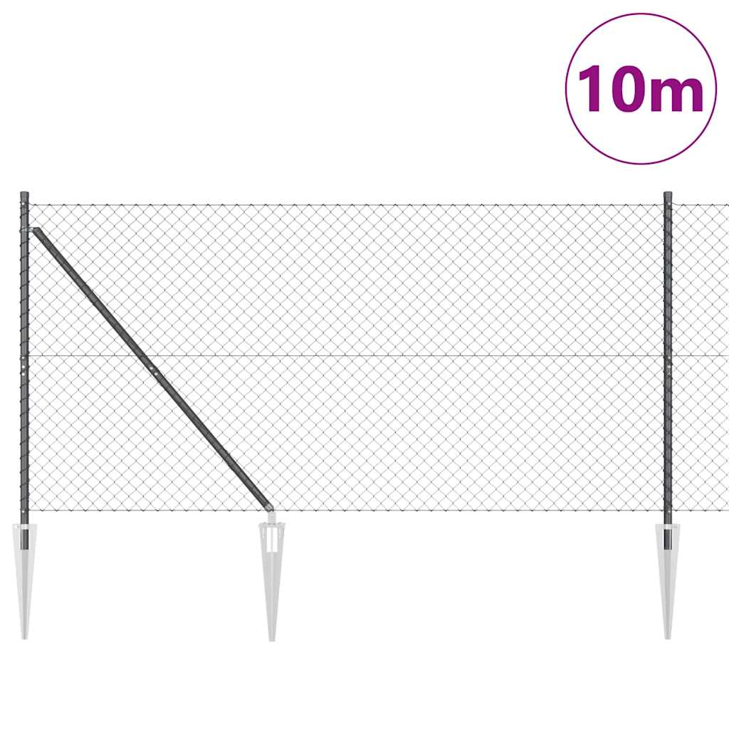 Vidaxl Zaunpfahl grau 10 x 1,2 m (40 x 40 mm Maschenweite)