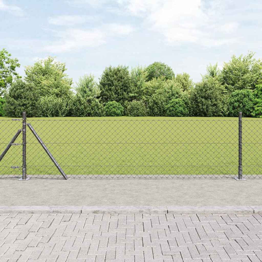 Vidaxl Zaunpfahl grau 25 x 0,4 m (40 x 40 mm Maschenweite)